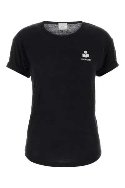 Isabel Marant Black Round Neck Logo T-shirt