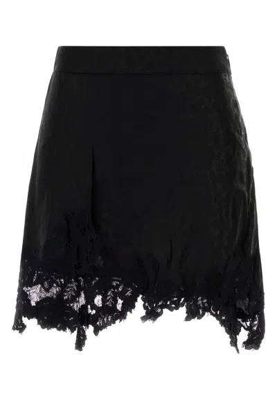 Isabel Marant Black Satin Reana Mini Skirt