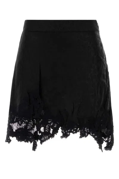 ISABEL MARANT BLACK SATIN REANA MINI SKIRT
