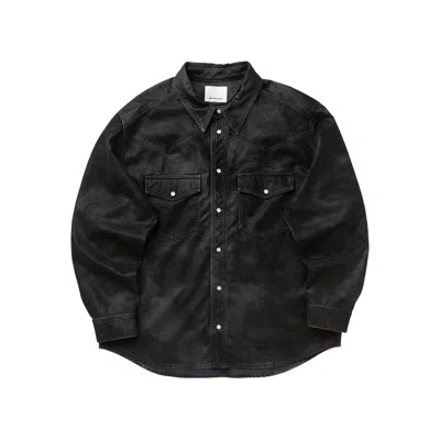 Isabel Marant Vintage Eco Leather Long Sleeve Shirt In Black