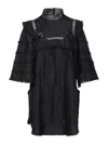 Isabel Marant Zakae Ruffle-trimmed Silk Minidress In Black
