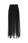 Isabel Marant Sheer Elastic Waistband Skirt With Braided Detail In Black
