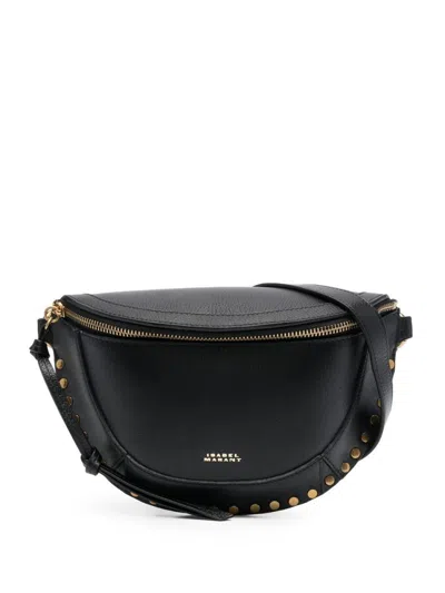 Isabel Marant Skano Grained-leather Shoulder Bag In Black