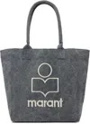 Isabel Marant Black Small Yenky Tote In Gray