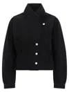 Isabel Marant Black Solid Mock Collar Jacket In Black
