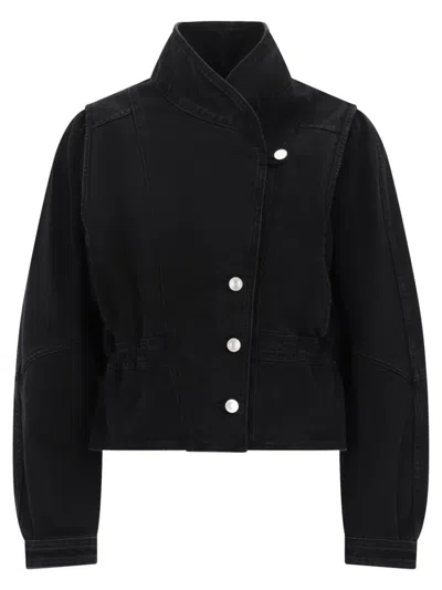 Isabel Marant Black Solid Mock Collar Jacket