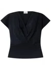 Isabel Marant Black Solid V Neck T-shirt In Black