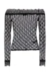 Isabel Marant Black Stretch Lace Marlene Top In Black