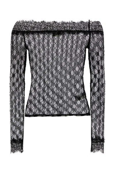 Isabel Marant Black Stretch Lace Marlene Top