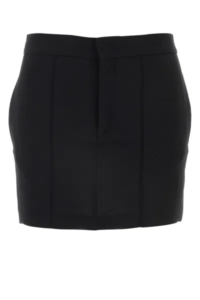 ISABEL MARANT BLACK STRETCH POLYESTER BLEND LICOBA MINI SKIRT