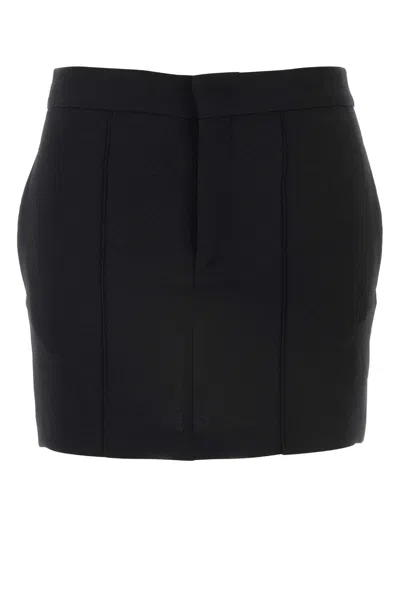 ISABEL MARANT BLACK STRETCH POLYESTER BLEND LICOBA MINI SKIRT