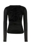 Isabel Marant Black Stretch Silk Blend Rose Top In Black