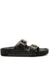 Isabel Marant Lennyo Studded Slides In Black