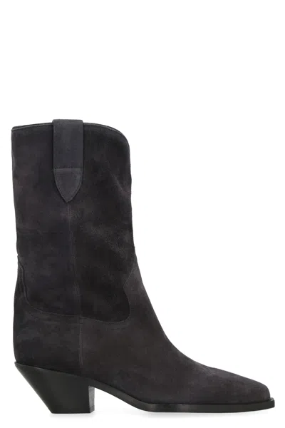 Isabel Marant Black Suede Ankle Boots With Pointy Toe For Women (fw23)
