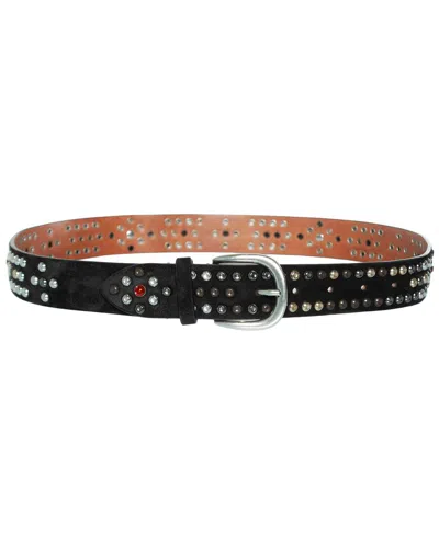 Pre-owned Isabel Marant Black Suede Belt With Multicolored Studs (authentic Pre-loved)