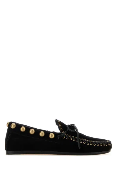 ISABEL MARANT BLACK SUEDE FITZA LOAFERS