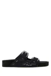 Isabel Marant Black Suede Lennyo Slippers In Fadedblacksilver