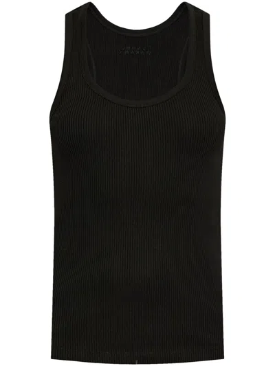 ISABEL MARANT BLACK THEA LOGO-EMBROIDERED VEST