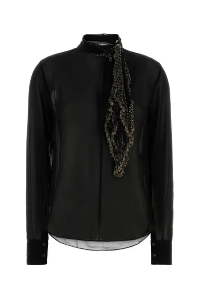 Isabel Marant Black Tie Fastening Long Sleeves Top