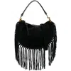 Isabel Marant Soft Fringe Zip Crossbody Bag In Black