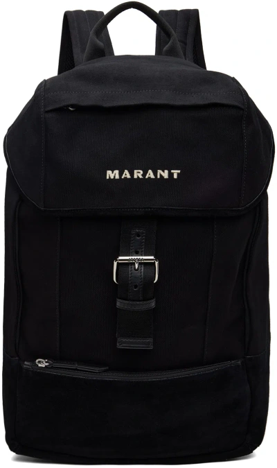 Isabel Marant Black Troy Backpack In 01bk Black