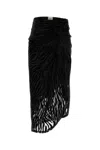 Isabel Marant Asymmetric Midi Skirt Animal Print In Black