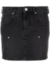 Isabel Marant Black Vesna Denim Mini Skirt In Black