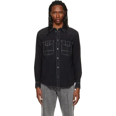 Isabel Marant Black Viken Denim Shirt In Multi