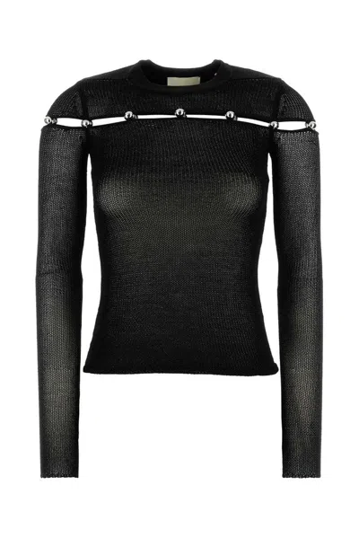 ISABEL MARANT BLACK VISCOSE BLEND ELISIE SWEATER