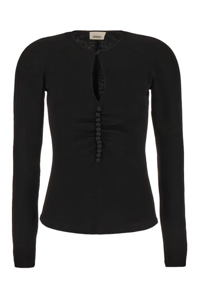 ISABEL MARANT BLACK VISCOSE BLEND TOP