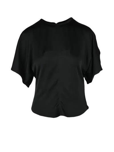 Isabel Marant Black Viscose-blend Satin Blouse