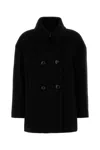 Isabel Marant Wool Blend Fiby Coat With Collared Neck In Black
