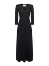 Isabel Marant Black Wool Blend Knit Salina Long Dress In Black
