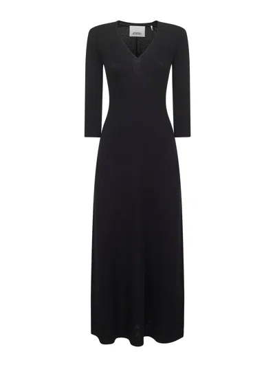Isabel Marant Black Wool Blend Knit Salina Long Dress