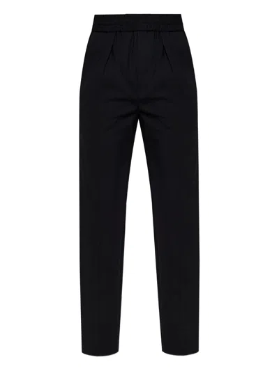 Isabel Marant Black Wool Elastane Straight Pants In Blue