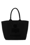 Isabel Marant Black Yenki Flocked-logo Tote Bag In Black