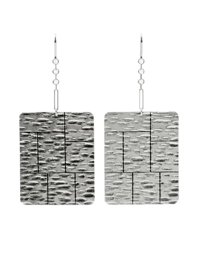 Isabel Marant Blacke Patterned Earrings In Gray