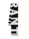 Isabel Marant Wool Blend Rectangular Scarf With Fringed Edges In Black