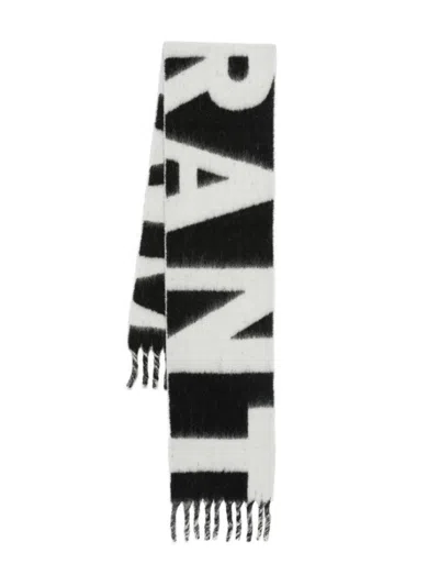ISABEL MARANT BLACKWHITE LOGO SCARF