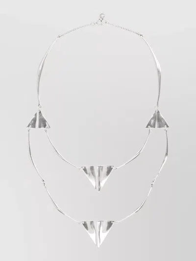 Isabel Marant Blair Multi Strand Necklace Graphic Pendants In Silver