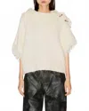 Isabel Marant Blanche Short Sleeve Sweater In Ecru In White