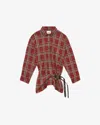 Isabel Marant Blandia Gathered Buckle-detailed Checked Cotton-flannel Mini Dress In Multi