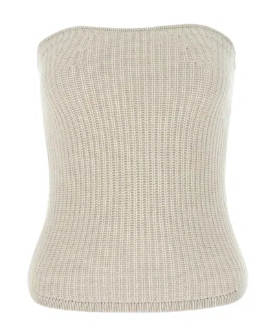 Isabel Marant Blaze Strapless Knitted Top In Nude