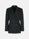 Isabel Marant Blazer In Virgin Wool And Black Cotton In Black