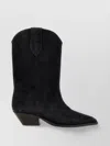 Isabel Marant Block Heel Mid-calf Suede Boots In Black