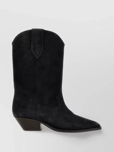 Isabel Marant Block Heel Mid-calf Suede Boots