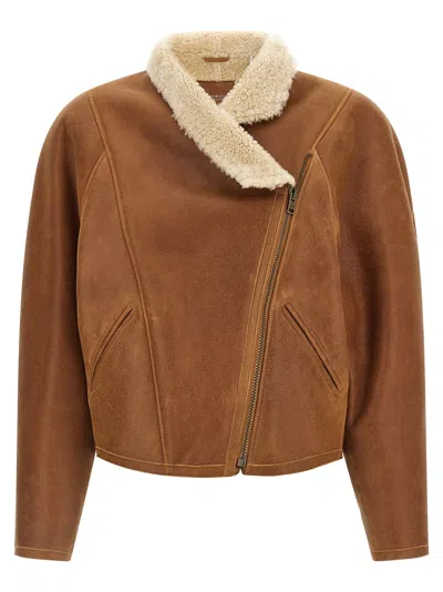 Isabel Marant Blondine Puffer Jackets Brown In Multi