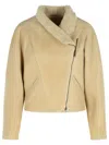 Isabel Marant Women Ecru Lamb Shearling Blondine Jacket In Yellow