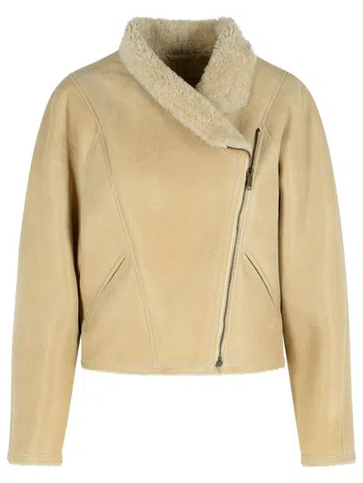 ISABEL MARANT 'BLONDINE' SHEARLING ECRU JACKET
