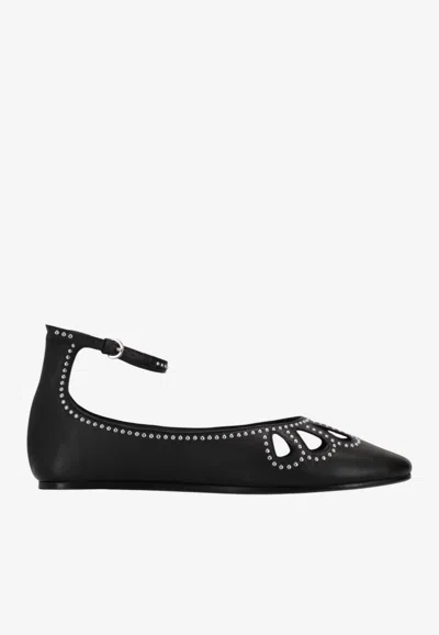 Isabel Marant Bloris Studded Leather Flats In Black